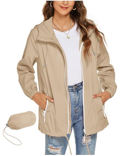 CSYX Regenjacke Damen Wasserdicht Jacke Regenmantel Leichte Regenjacken Faltbar Dünne Windbreaker Wanderjacke Blouson Jacken Outdoorjacke Packbar Übergangsjacke mit Kapuze Softshelljacke Regenponcho CSYX Regenjacke Damen Wasserdicht Jacke Regenmantel Leichte Regenjacken Faltbar Dünne Windbreaker Wanderjacke Blouson Jacken Outdoorjacke Packbar Übergangsjacke mit Kapuze Softshelljacke Regenponcho