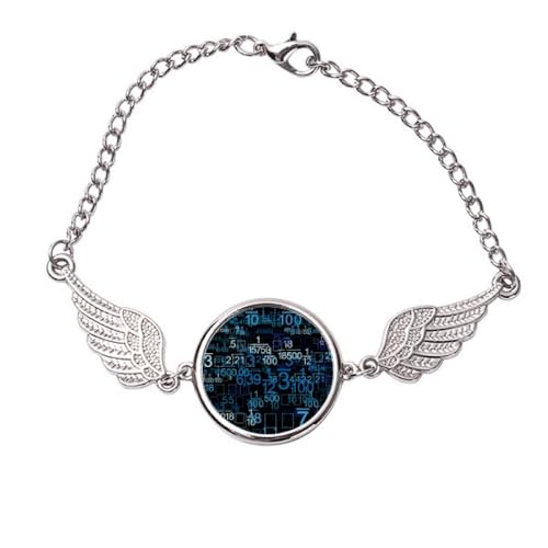 Bracelet numérique en métal premium style scientifique et ailes d'ange M