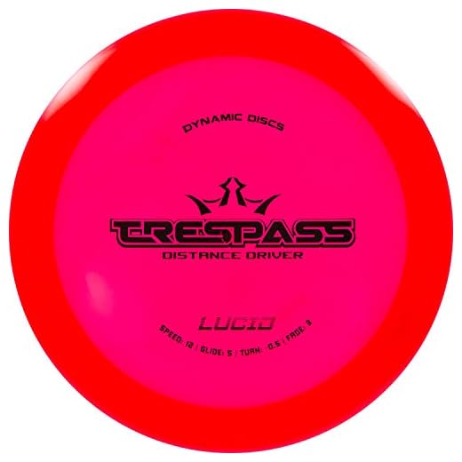 Dynamic Discs Lucid Trespass Disc Golf Driver | Maximum Distance Frisbee Golf Driver | Stable Golf Disc | Stamp Colors Will Vary (Red)