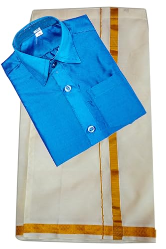 Image of Boys Traditional 12 Colours lining Dhotis & Shirts