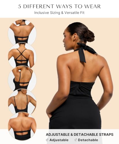 Image of SHAPELLX Strapless Shapewear for Women Deep Plunge Corset Tummy Control Backless Bodysuit Mid Thigh Full Body Shaper