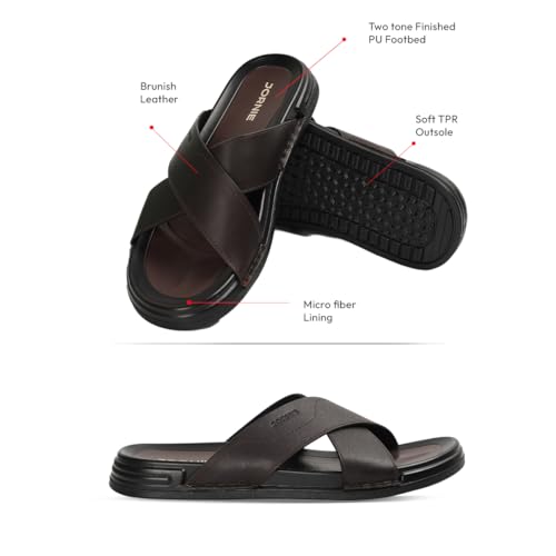 Image of Majestic Cross Strap Sandals | Structured Cross Band Design | Slip-On Entry | Textured Upper Finish | Flexible Sole Build |For Indoor Wear & Relaxed Outings