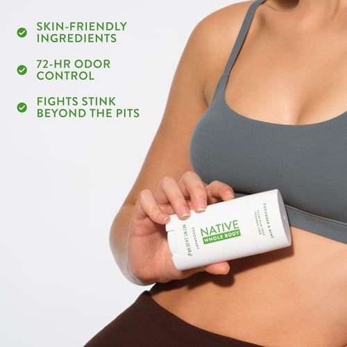 Native Whole Body Deodorant, Cucumber & Mint Scent, 72 Hour Odor Protection for Pits, Privates & More, Aluminum Free Deodorant for Men & Women with Coconut Oil & Shea Butter, 2.3oz - image 7