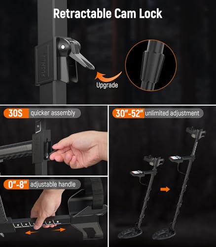 12" Metal Detector for Adults Professional, Higher Accuracy 9 Types of Metal Target Detection,10 Sensitivity, 6 Modes, Waterproof Gold Detector with Upgraded DSP Chip, T22