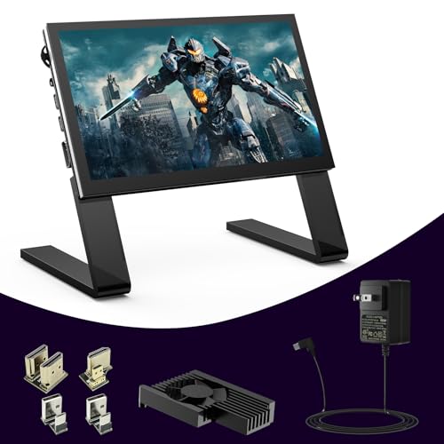 Image of 7 inch IPS LCD Display with Capacitive Touch Screen 1024x600 HDMI Monitor for Raspberry Pi 5 /4B /3B+ /3B /B+, Built-in Dual Speakers, Supports DAC /DAC PRO /AMP /AMP PRO and Raspberry Pi Hats
