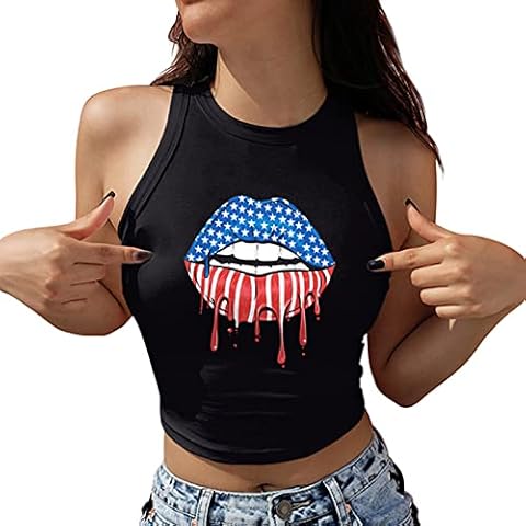 Dubute Chaleco de Ropa de la Bandera Americana para Mujer Cover