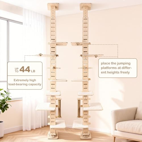 Torre rascador para gatos ajustable multi-niveles 50x15x10.5 pulg miniatura 5