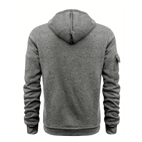 Ymosrh Men's Hoodies, Quarter Zip Long Sleeve Casual Outdoor Workout Hiking Pullover Sweatshirts with Pockets, M-3XL3