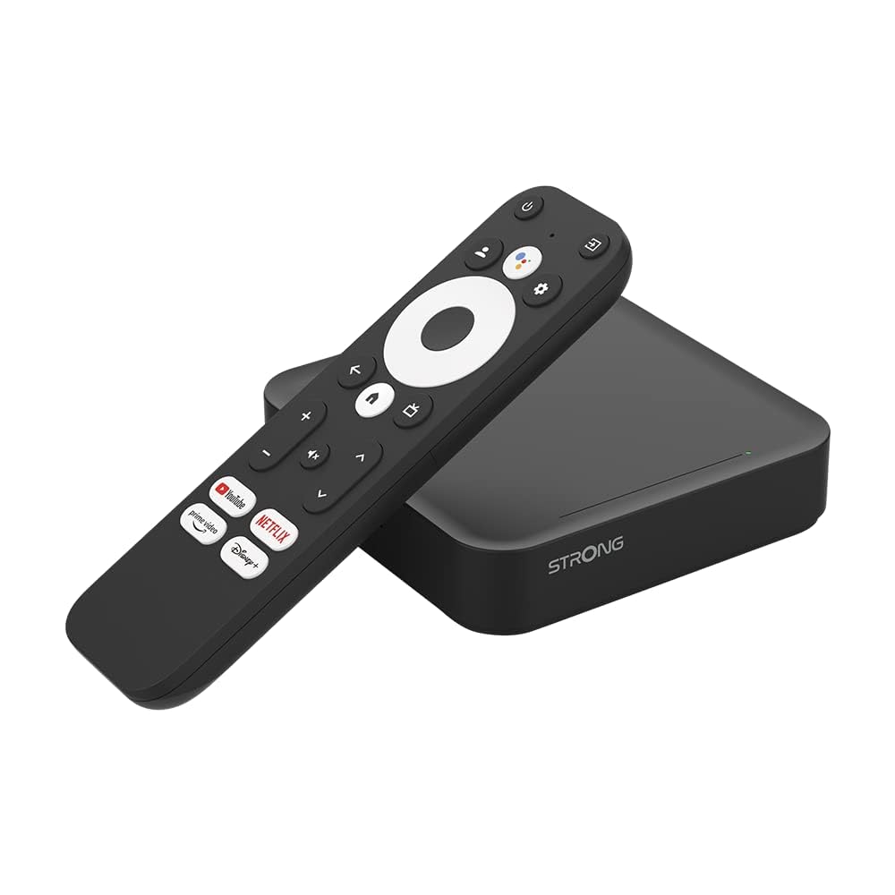 STRONG Leap-S3 4K UHD Google TV-Streamingbox Mit Ethernet-Port, 2GB RAM + 16GB Speicher, Integriertem Chromecast, WiFi, Google-Sprachsteuerung, HDR10+