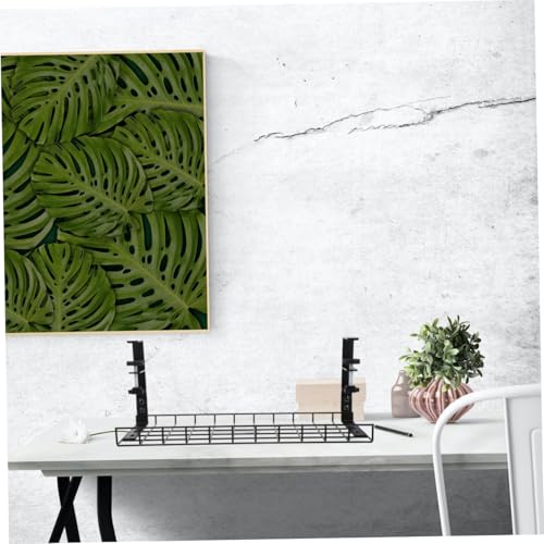 Organizador de cables bajo escritorio bandeja soporte sin taladro para almacenamiento de cables para oficina en casa escritorio de pie, negro 500 mm miniatura 4