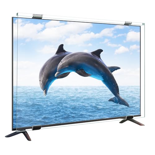 Qoosea Protezione Schermo TV da 55 Pollici in Acrilico, HD Trasparente Pellicola Protettiva per Schermo TV per Monitor e Computer, Pannello Protettivo Televisione Antigraffio e Antiurto