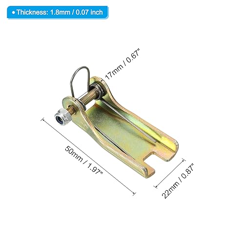 Image of PATIKIL 2 Inch 50mm Hook Safety Latch Kit, 4 Pack Metal Towing Hitch Replacement for Clevis Hook Trailer, Golden Tone
