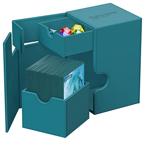 Ultimate Guard Flip'n'Tray 100+, Deck Case for 100 Double-Sleeved TCG Cards + Dice Tray, Petrol, Independent Magnetic Closure & Microfiber Inner Lining - image 5