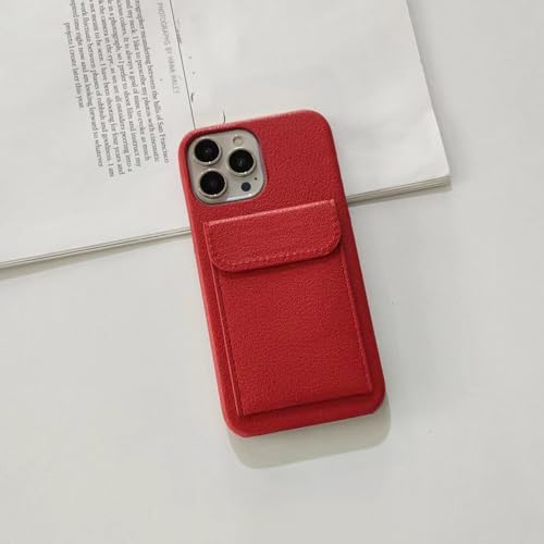 Étui de téléphone portable avec porte-carte intégré rouge pour iPhone 12 Pro