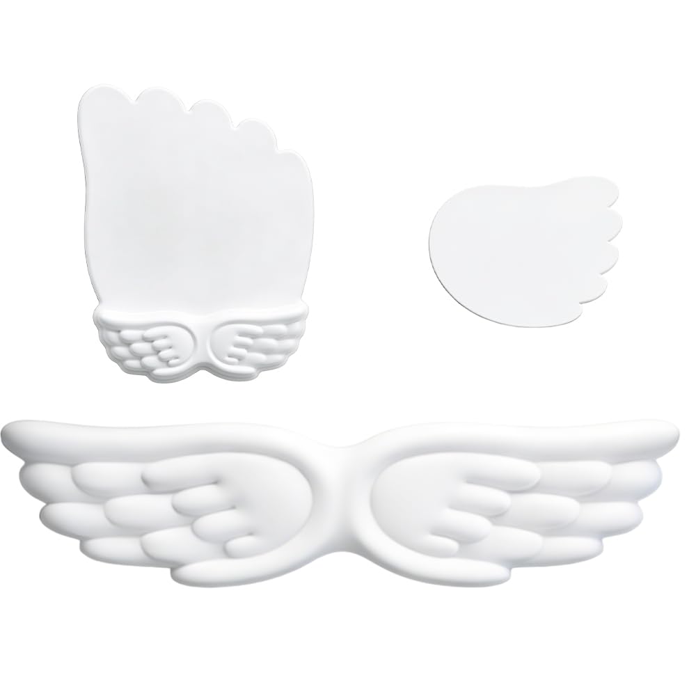 NAVESO Angel Tastatur Handgelenkauflage Set, 43 * 10cm Handballenauflage Tastatur mit Maus und Untersetzer, Mousepad mit Handauflage, 3-in-1 Wasserdicht Handauflage Set für Spiele Büro, Memory Foam