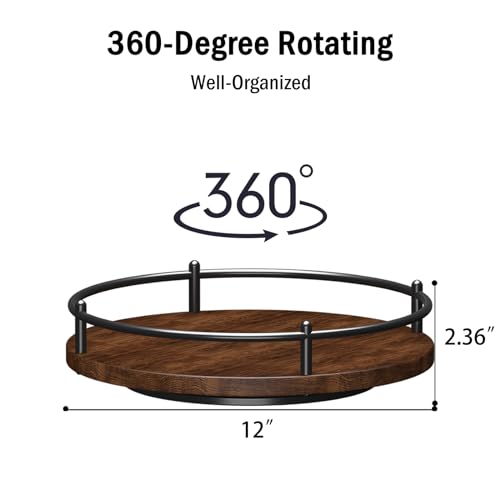 Image of Lazy Susan Organizer,12 Inch Lazy Susan Turntable for Cabinet Table,Turntable Organizer Lazy Susan Spice Rack with 4 Non Slip Pads, Lazy Susan for Kitchen Countertop Refrigerator Cupboard