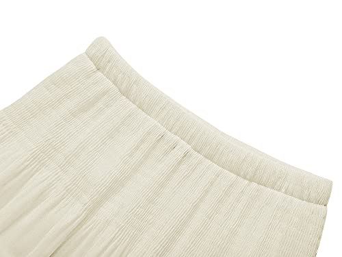 Image of NASHALYLY Women's Chiffon Elastic High Waist Pleated A-Line Flared Maxi Skirts