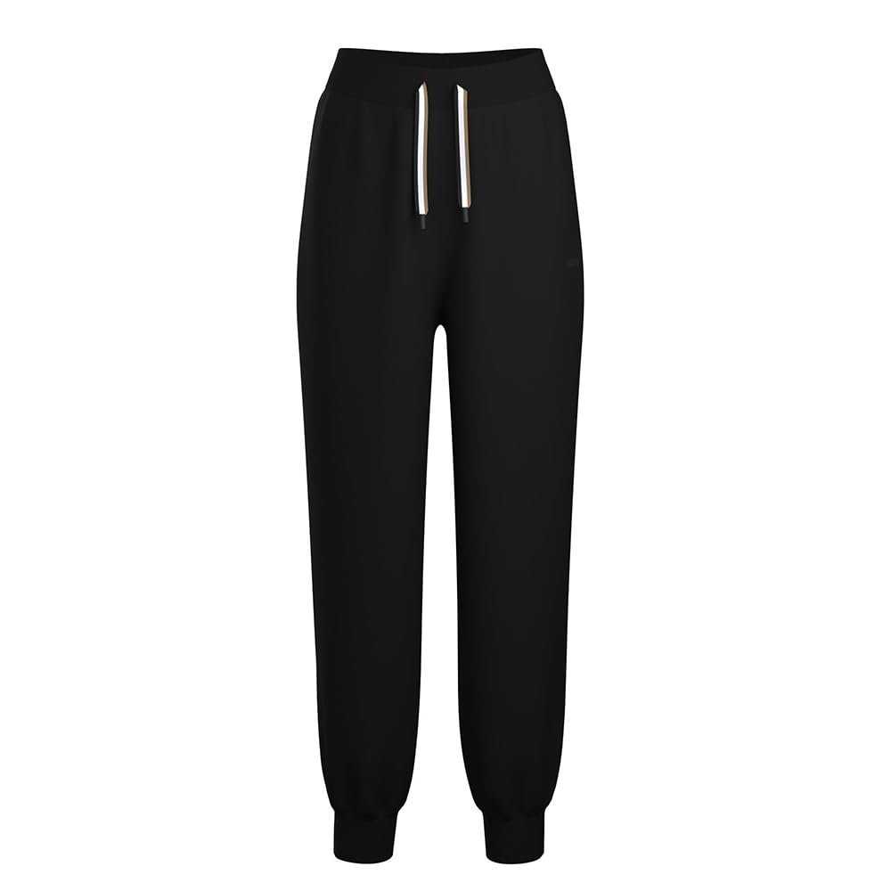BOSS Women's CP Stripe_Pants Cuff Loungewear, Black1, M