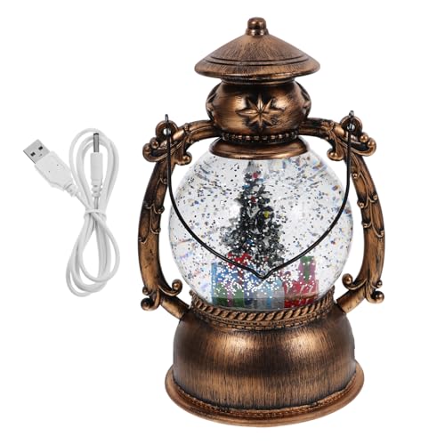 PRETYZOOM Led Christmas Globe Music Box Festive Decor Indoor Christmas Decor Battery Powered Snowman Lantern Musical Home