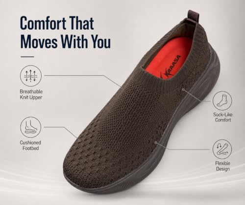 Image of Kraasa Trial Running Shoes with Lightweight Memory Insole | Breathable, Anti-Skid Knit Sneaker, Walking & Gym Shoes