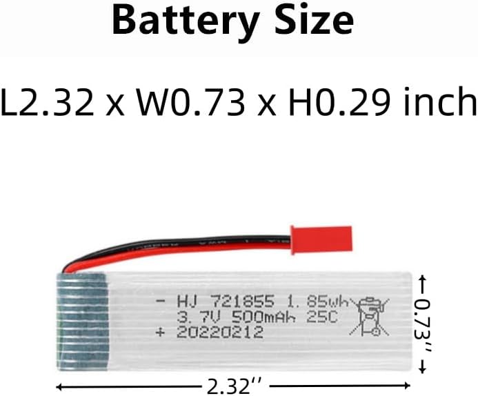Miniatura 3 de Batería Lipo de 3.7 V 500 mAh con enchufe JST para UDI U818A U818 V959 V222 V929 RC Helicóptero Recambio Paquete de 4 con cargador de batería