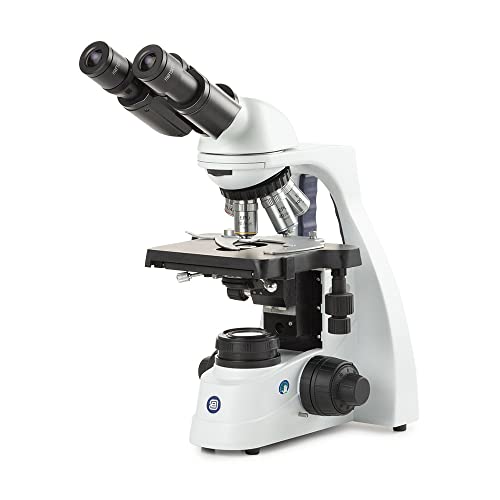Image of bScope Binocular Compound Microscope, HWF 10x /20mm Eyepieces & Quintuple Nosepiece with E-Plan EPLI 4 /10 /S40 /S100x Oil Infinity Corrected iOS Objectives Globe Scientific | Euromex