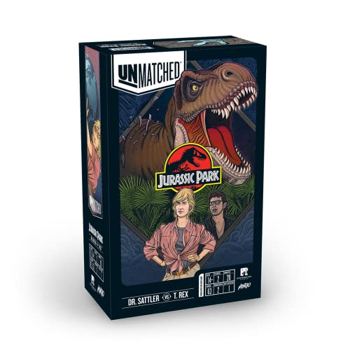 Restoration Games- Parque Jurásico inigualable Sattler vs T Rex Juego, Color Negro, único (Huch &...