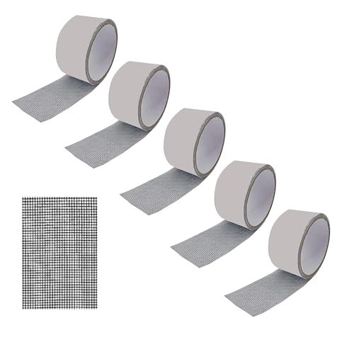 Sulfar Mosquito net patch repair Tape|Strong Adhesive & Waterproof Window Mosquito net Covering Mesh Tape for Door Tears Holes Screen Patch Repair (200Cm X 5CM) Pack of 5