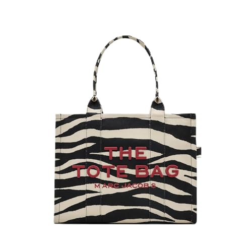 Bolso tote grande de lona Marc Jacobs cebra negro/blanco miniatura 1