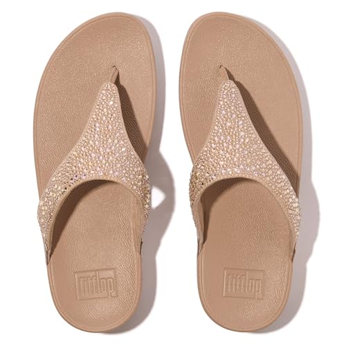 FitFlop Women's Lulu Crystal-Mix Toe-Post Sandals Wedge3