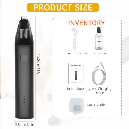 Image of Qpets Dog Hair Trimmer, Pet Grooming Tool with LED Light & Laser Guide for Safe & UV Sanitizing Clipper, Low Noise & USB Rechargeable Pet Trimmer for Small Dogs & Cats