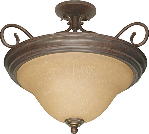 Image of Nuvo 60 /1027 Sonoma Bronze Semi-Flush Dome With Champagne Glass