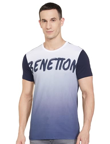 Image of United Colors of Benetton Men's Cotton Solid Regular Fit T-Shirt