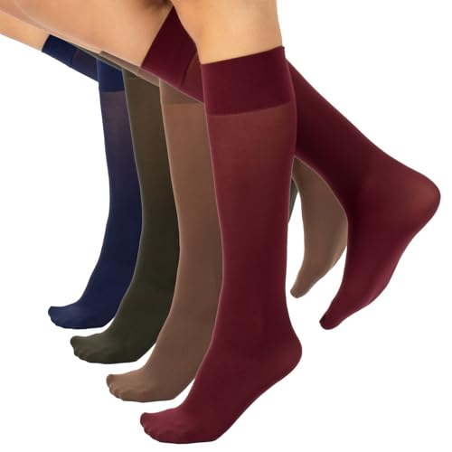CALZITALY 4 Paires Mi-Bas Opaque, Chaussettes en Microfibre | 40 DEN | Made in Italy (FR/ES, Alpha/lettres, Taille unique, Taille normale, Taille normale, Cocoa +...