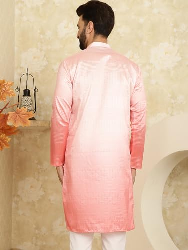 Sojanya (Since 1958 Men'S Jacquard Silk Multi Shade Kurta With Sequence Only Long Kurta4
