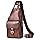 Hjkiopc Bandouliere Sac de Poitrine Homme Sacoche business Loisir Dos PU Cuir Pochette Epaule Dos de Voyage pour Homme Femme (Brun Foncé-1)