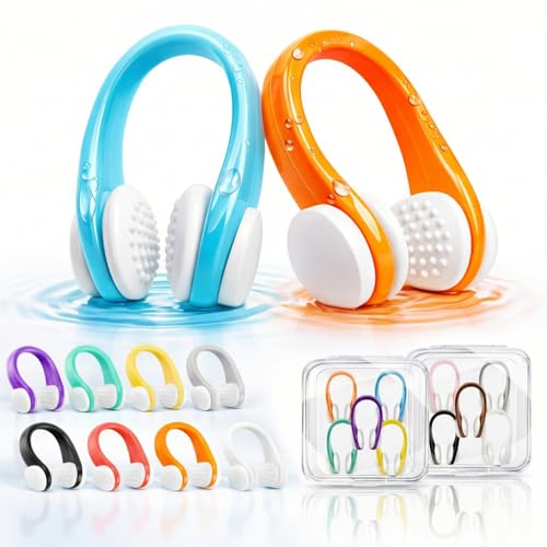 Nose Clips Swimming 10 Pcs Silicone Swimming Nose Clip for Adult and Kids (Aged 7+) Waterproof Nose Plugs with Storage Box Multicolour for Beginners