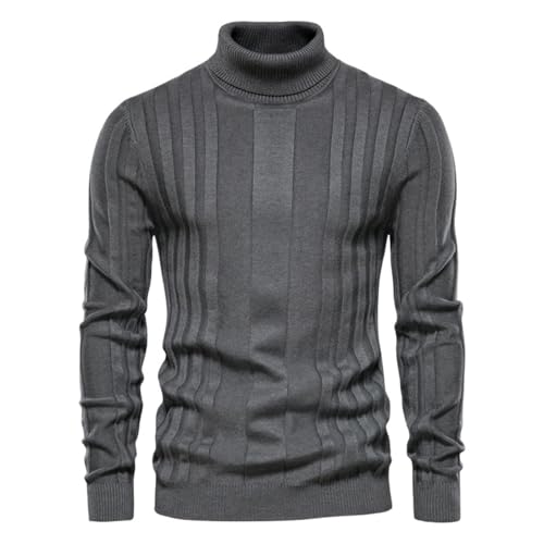 Suéter de cuello alto para hombre con aislamiento cálido de otoño y tejido suave de ocio
