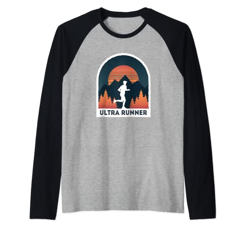 Ultra Runner - Estilo retro Vintage UltraMarathon Camiseta Manga Raglan