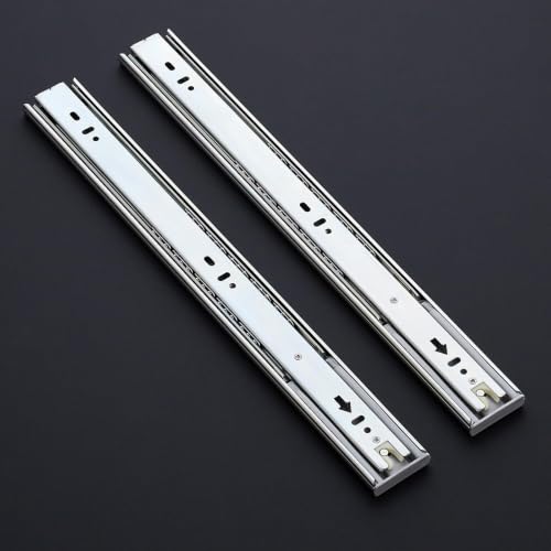 Image of Ravinte Silver Soft Close Drawer Slides 16 Inch 10 Pairs 20 Pack | Full Extension Movement, Ball Bearing Track, Side Mount, Heavy Duty Drawer Motion, For Cabinet Drawers, Replacement Projects