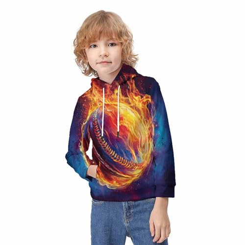 Sweatshirt baseball 3D pull ado 9-11 ans sweat à capuche hiver - 3