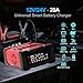 Battery Charger 20-Amp 12V/24V Smart Trickle Charger for Car - Battery Maintainer Trickle Charger, and Car Battery Charger Heavy Duty with Temperature Compensation for Automotive Truck Motorcycle