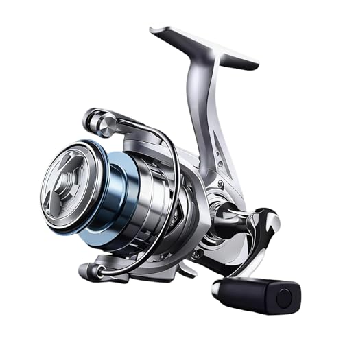 Carrete giratorio para agua salada | ligero y ultra liso – Carrete de pesca de metal – para ríos, arroyos, estanques, lagos, percas de agua dulce, trucha, bagre, orilla de muelle