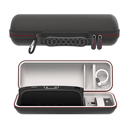 Digicharge Custodia per Trasporto Rigida per JBL Charge 6 5 4 3 Pulse 4 3 Link 20, Ultimate Ears MegaBoom 3 & Sony SRS-XB30 Senza Fili Bluetooth Speaker, Adatto a Cavo USB Caricatore da Muro-Nero
