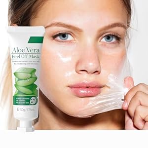 Aloe Vera Peel Off Face Mask, Cleansing Moisturizing Jelly Mask for Facials, Smooth Pores Cleasning Oil-control Enhance Skin Elasticity for Daily Skin Care, 1.76oz