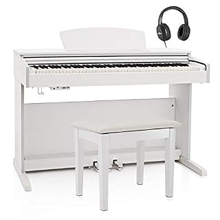 Pack avec Piano Numérique DP-10X par Gear4music + Tabouret Blanc - Les Beatles, Paul McCartney, John Lennon, RIngo Starr, George Harrison