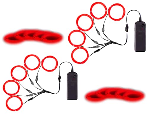 Image of MaxLax EL Wire, Portable Neon Lights EL Wire 5 in 1 Meter, Electroluminescent Wire for Halloween Decoration, Christmas Party, Blacklight Run,DIY Decoration (Red, 2Pack 5 in1M)