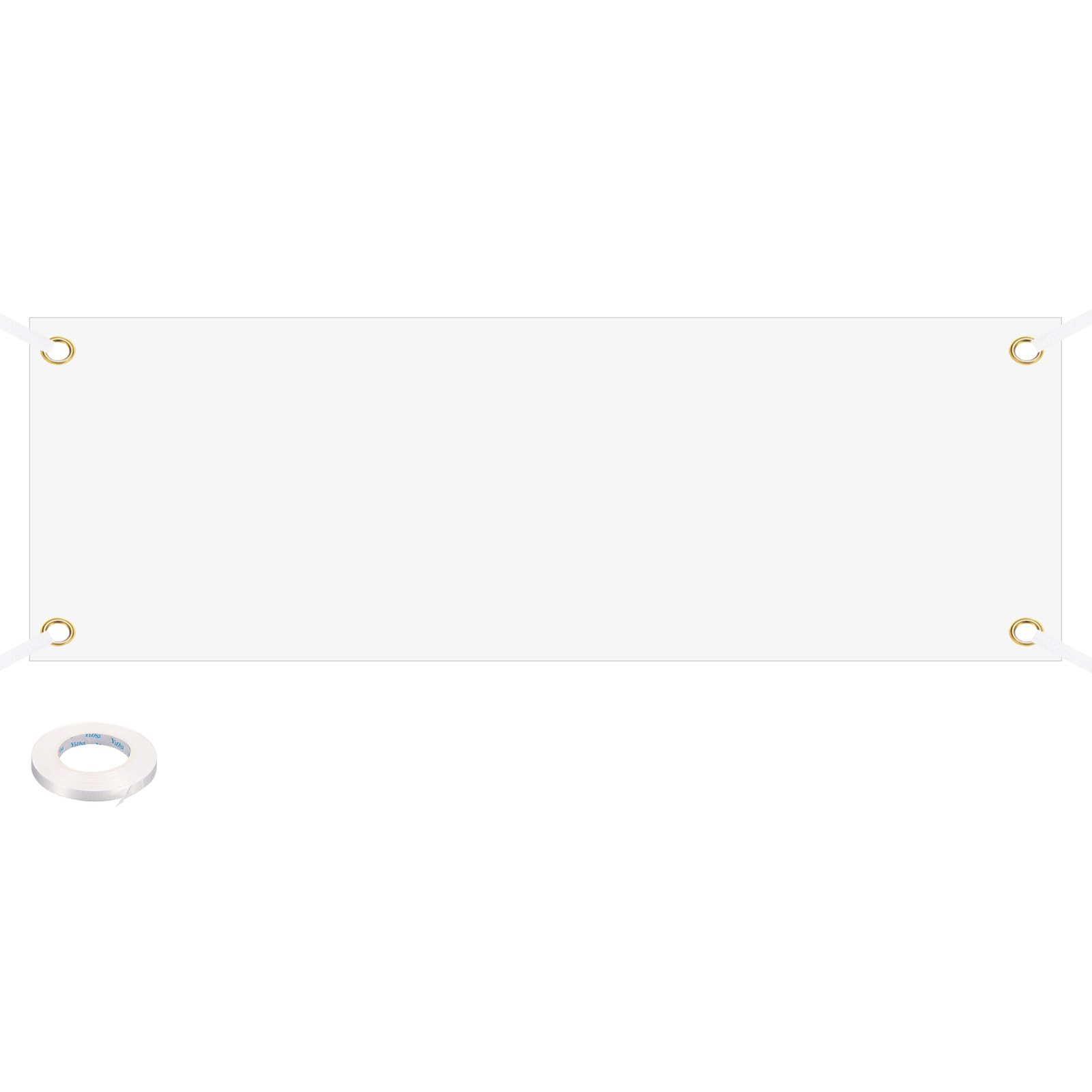PATIKIL Blank Banners Signs to Decorate 2'x6' Sublimation White Banner with Hanging Rope for Business Outside Outdoor Wall