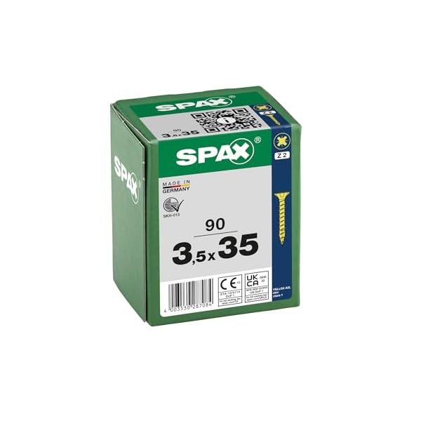SPAX Universalschraube, Vollgewinde, Senkkopf, Kreuzschlitz Z2, 4CUT, YELLOX A2L – Bild 3