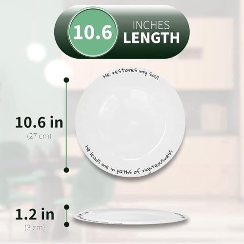 Porcelain-Dinner-Plates-4Pcs-White-Round-Dessert-or-Salad-Plate-Serving-Dishes-Dinnerware-Set-Scratch-Resistant-My-Soul-Set-Microwave-Dishwasher-Safe-105-inch Porcelain Dinner Plates 4Pcs White Round Dessert or Salad Plate Serving Dishes Dinnerware Set Scratch Resistant My Soul Set Microwave Dishwasher Safe 105 inch